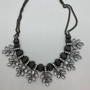 Fashion Necklace Black And Grey Large Stone collar